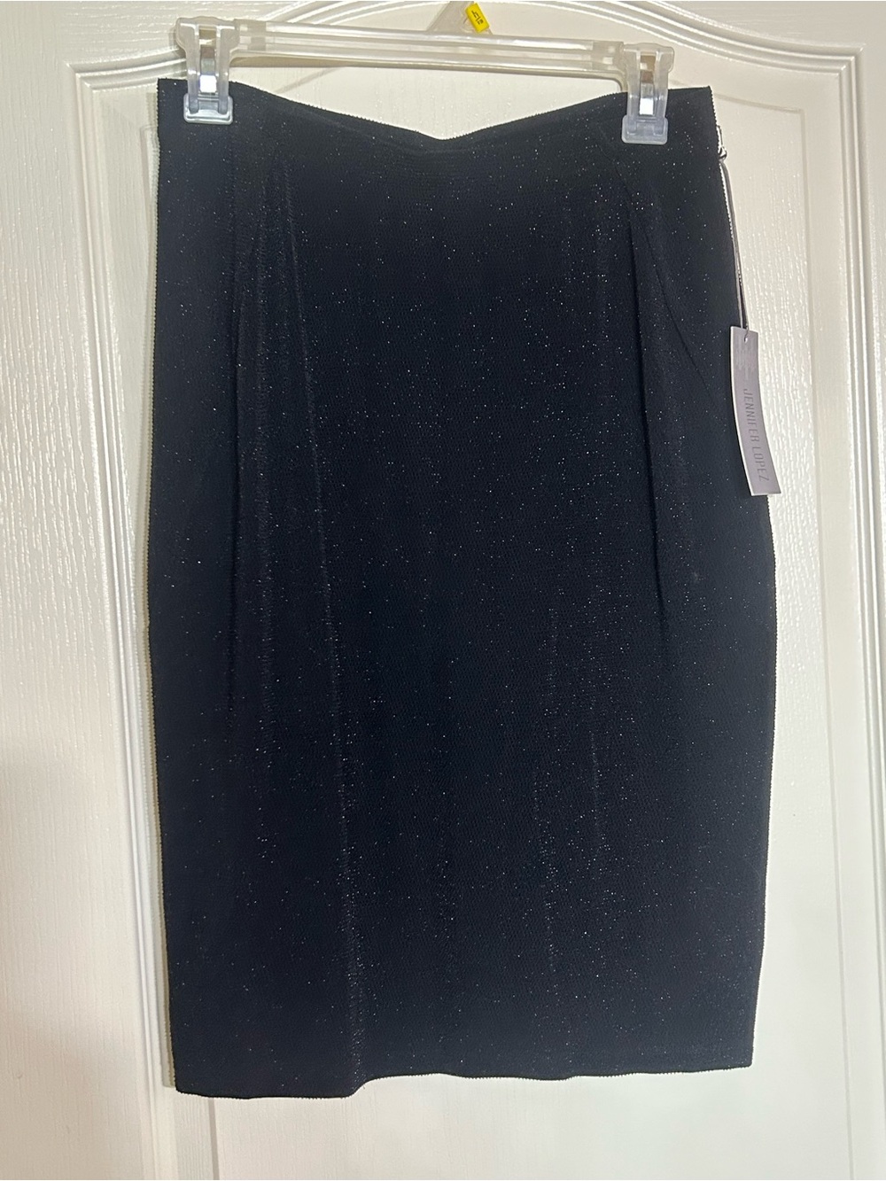 Jennifer Lopez Black Sparkle Pencil Skirt